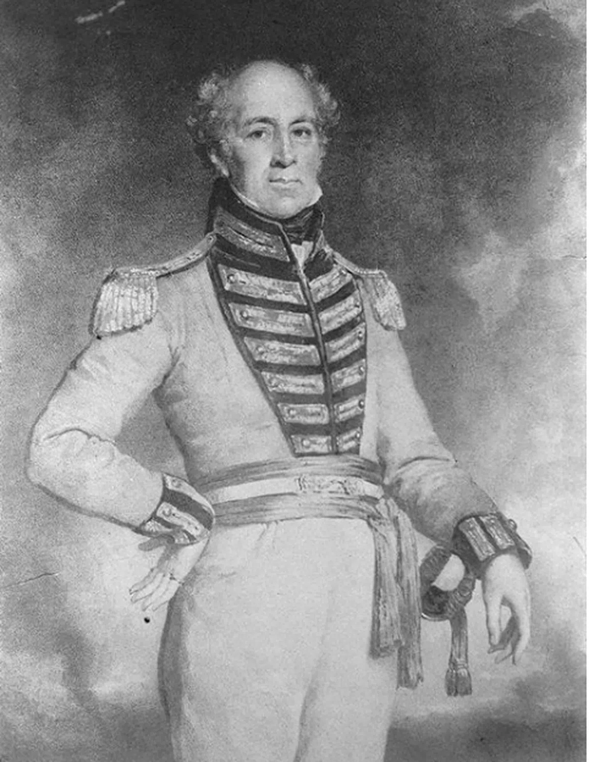  威廉·法夸儿少将个人照，摄于1820年代。（国家档案馆） 