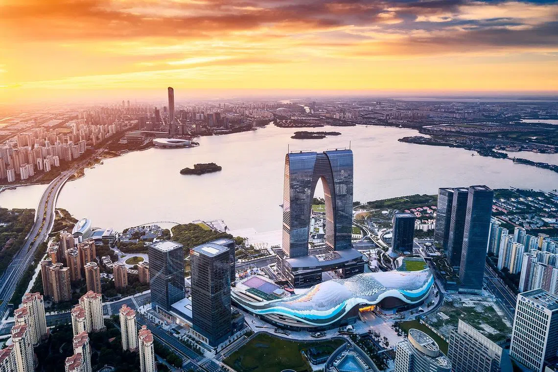 苏州工业园区现代化都市形象生动。（苏州工业园区提供）