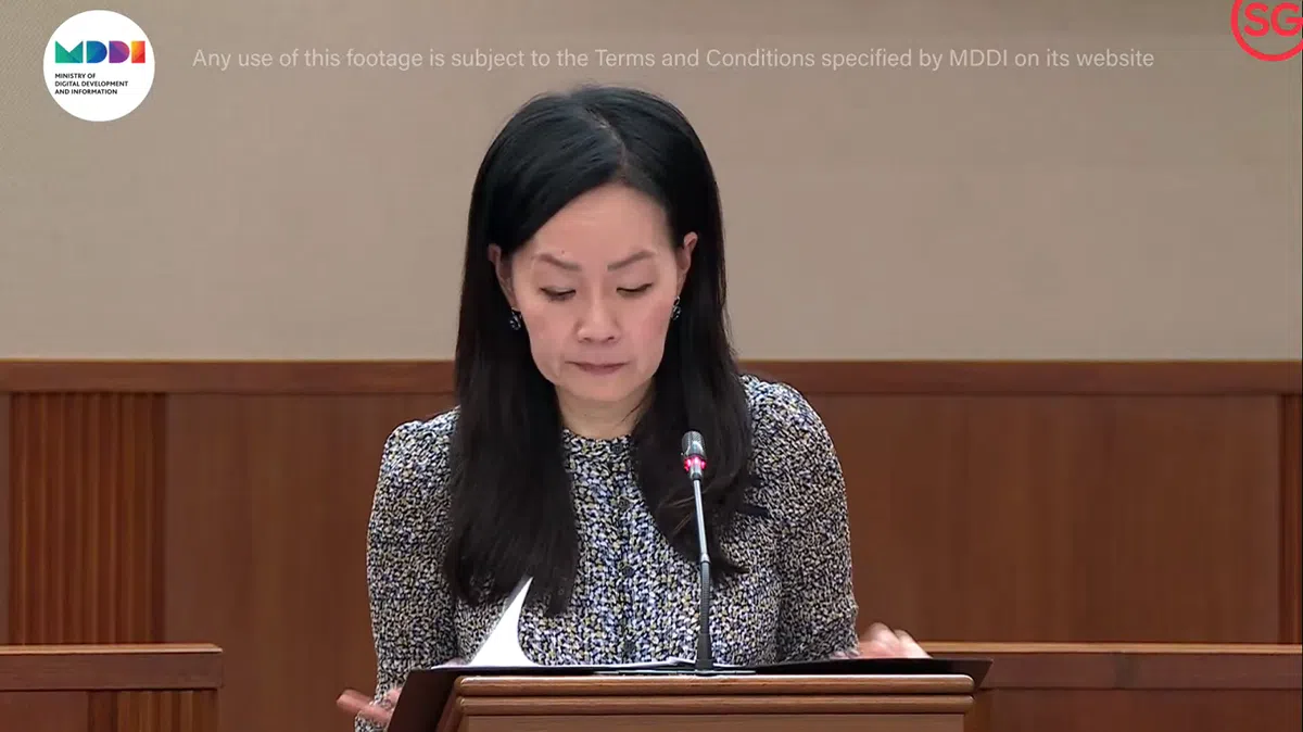 王心妍。（新加坡国会直播视频截图）