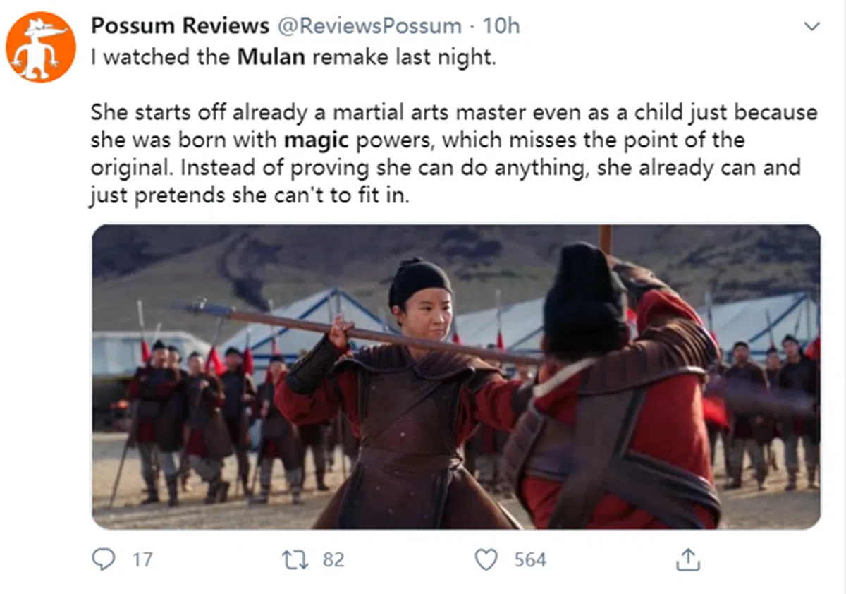  网友评论木兰出生时是带着魔法的，而这里的魔法指的就是“气”。 