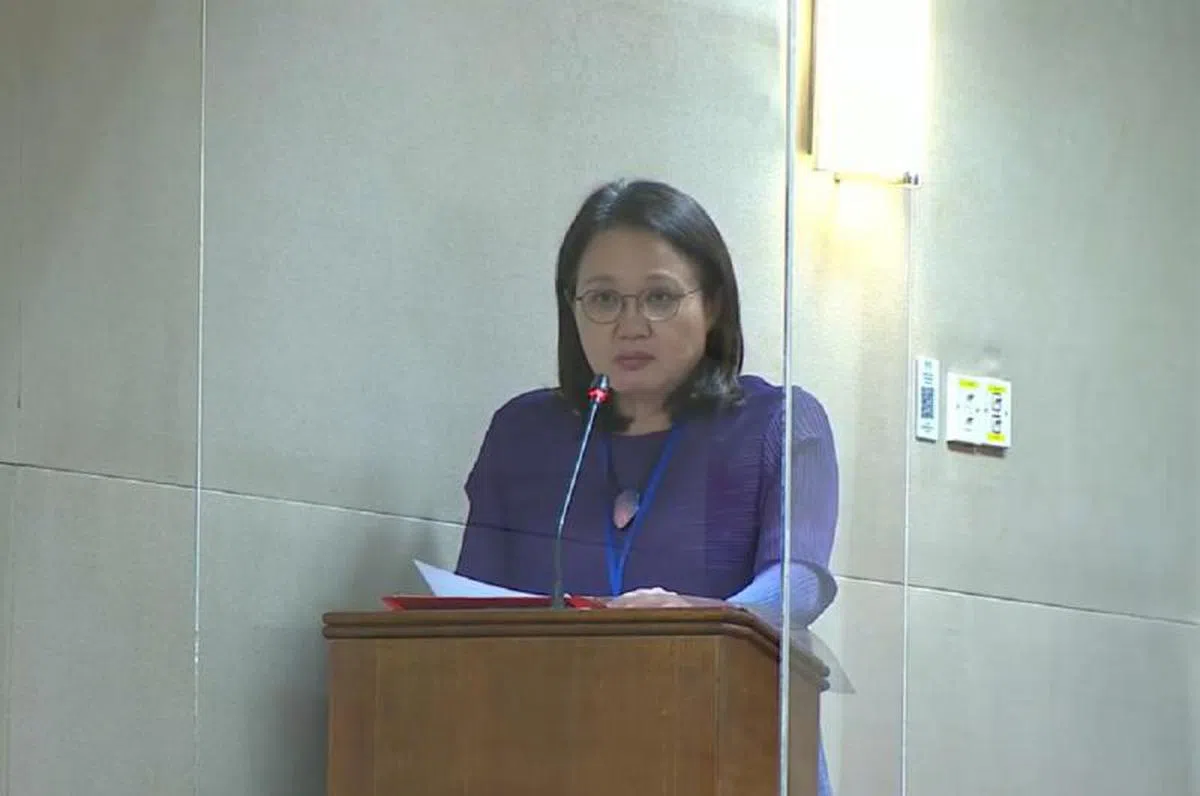  林瑞莲9月1日在国会辩论政府施政方针时演讲。（视频截图） 