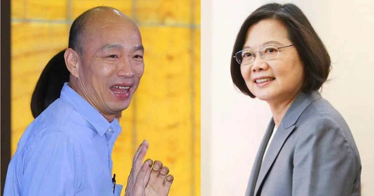  韩国瑜、蔡英文。（中国报） 