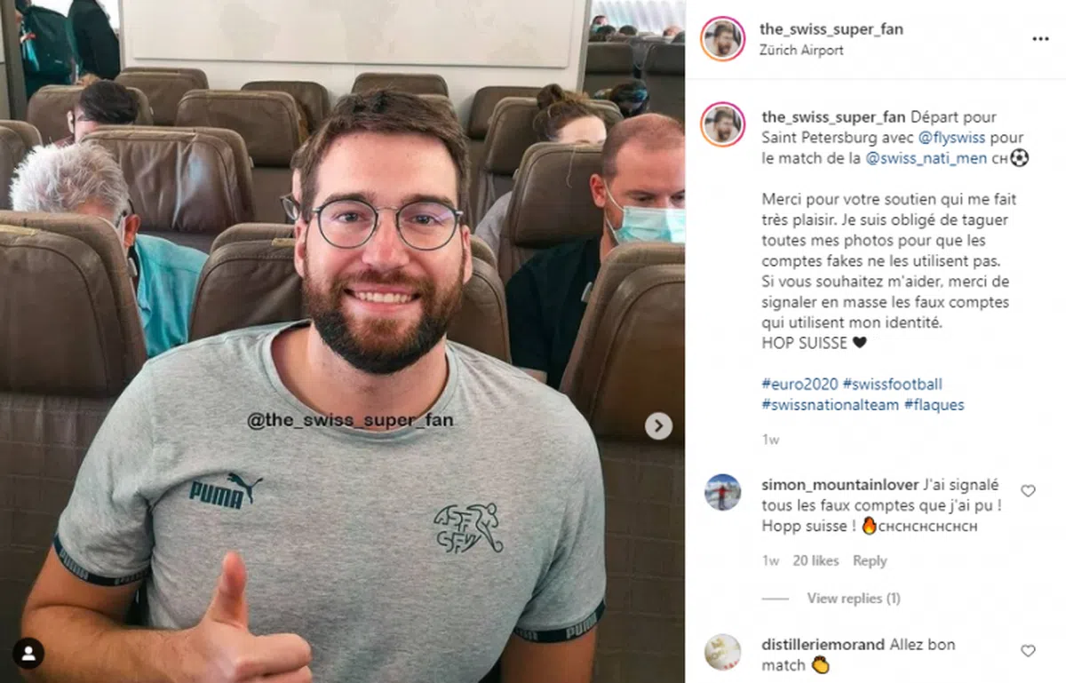  卢卡成名后开设了官方instagram专页。（the swiss super fan Instagram） 