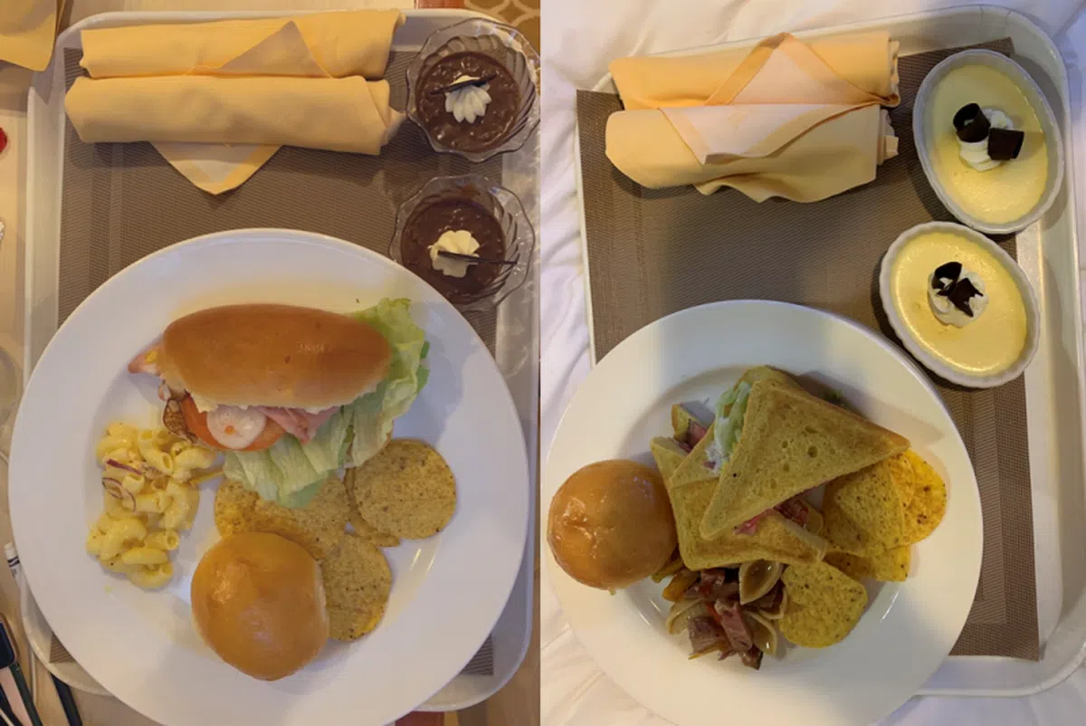  值得纪念的第一餐。（quarantinedondiamondprincess推特） 