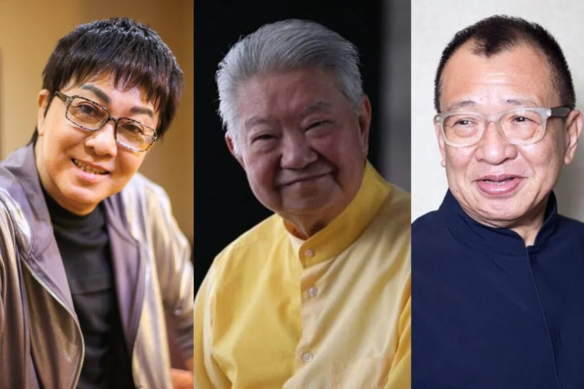 （左起）凌霄、蔡澜和许绍雄。