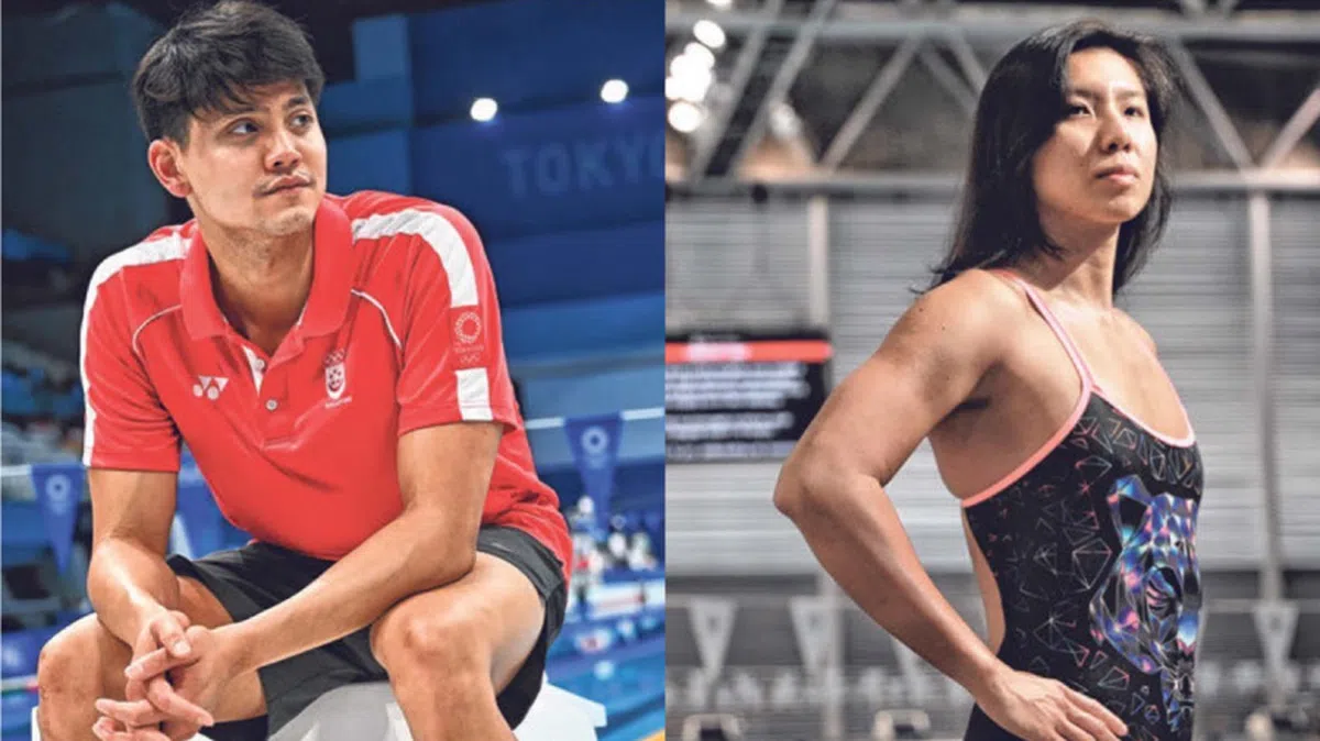 约瑟林（左）和队友林香杞（右）涉触犯与吸食大麻相关的条例被中央肃毒局调查。（海峡时报）