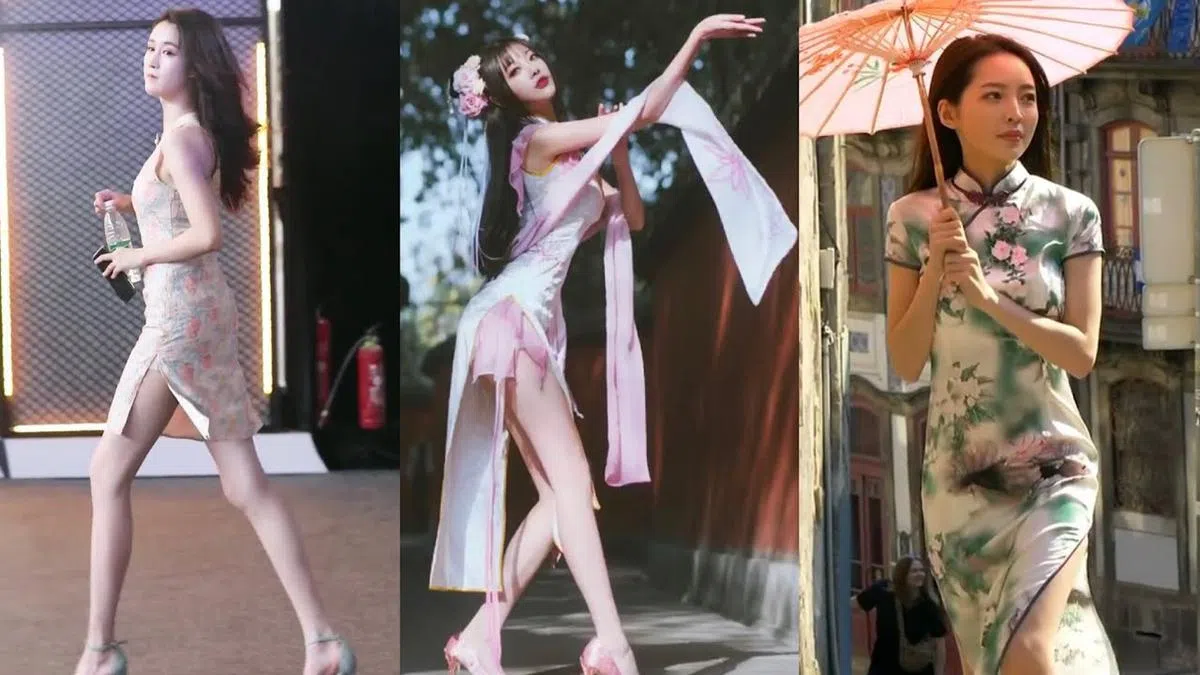  中国抖音的旗袍美女。（互联网） 