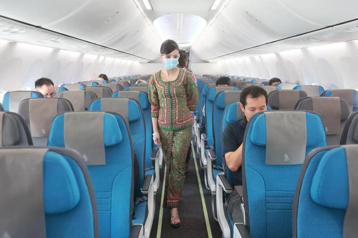 波音737- 8型客机全新的经济舱。（联合早报）
