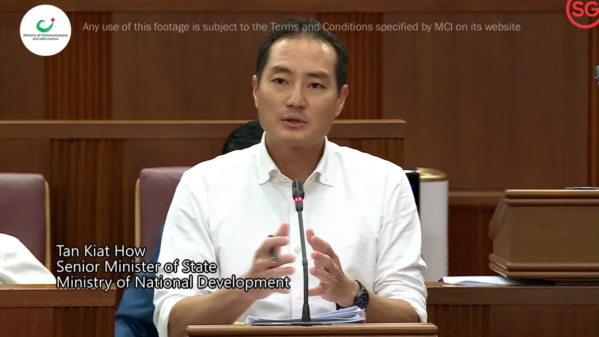 国家发展部兼通讯及新闻部高级政务部长陈杰豪。（国会直播视频截图）