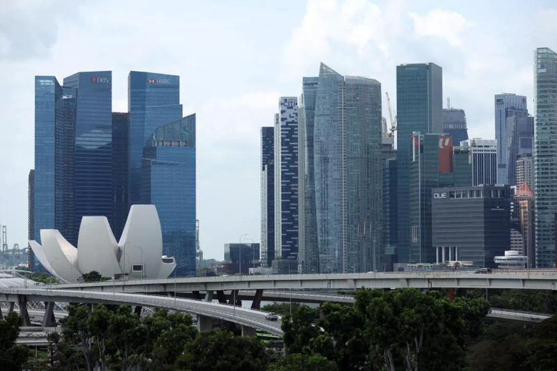 新加坡的金融区。（彭博社）