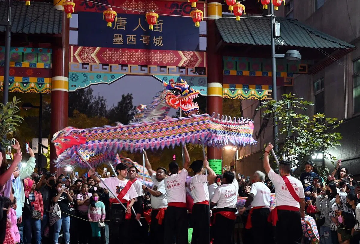 墨西哥城迎接农历新年。（法新社）