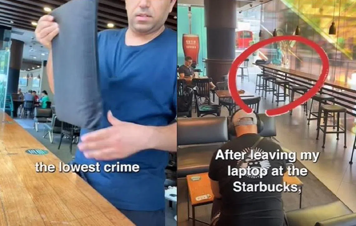 一名网红展开社会实验，看看狮城是否真的是“安全城市”。（TikTok截图）