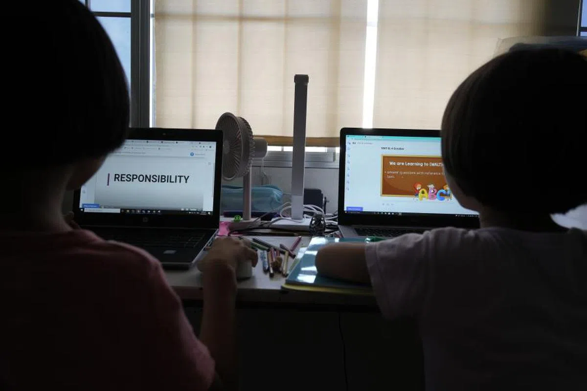 疫情衍生了居家学习模式。（联合早报）