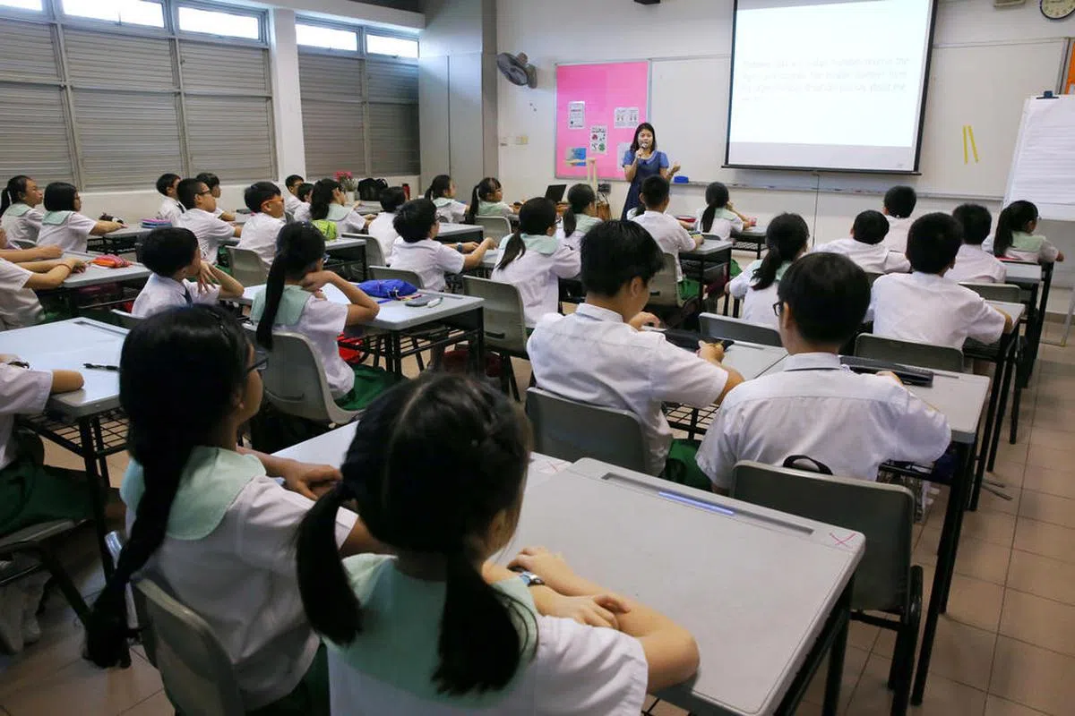  我国小学班级人数多数为40多人一班。（TodayOnline） 