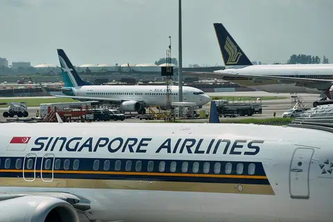 新加坡航空集团（SIA Group）10月份的乘客运载能力已达到疫情前水平的34％。（路透社）