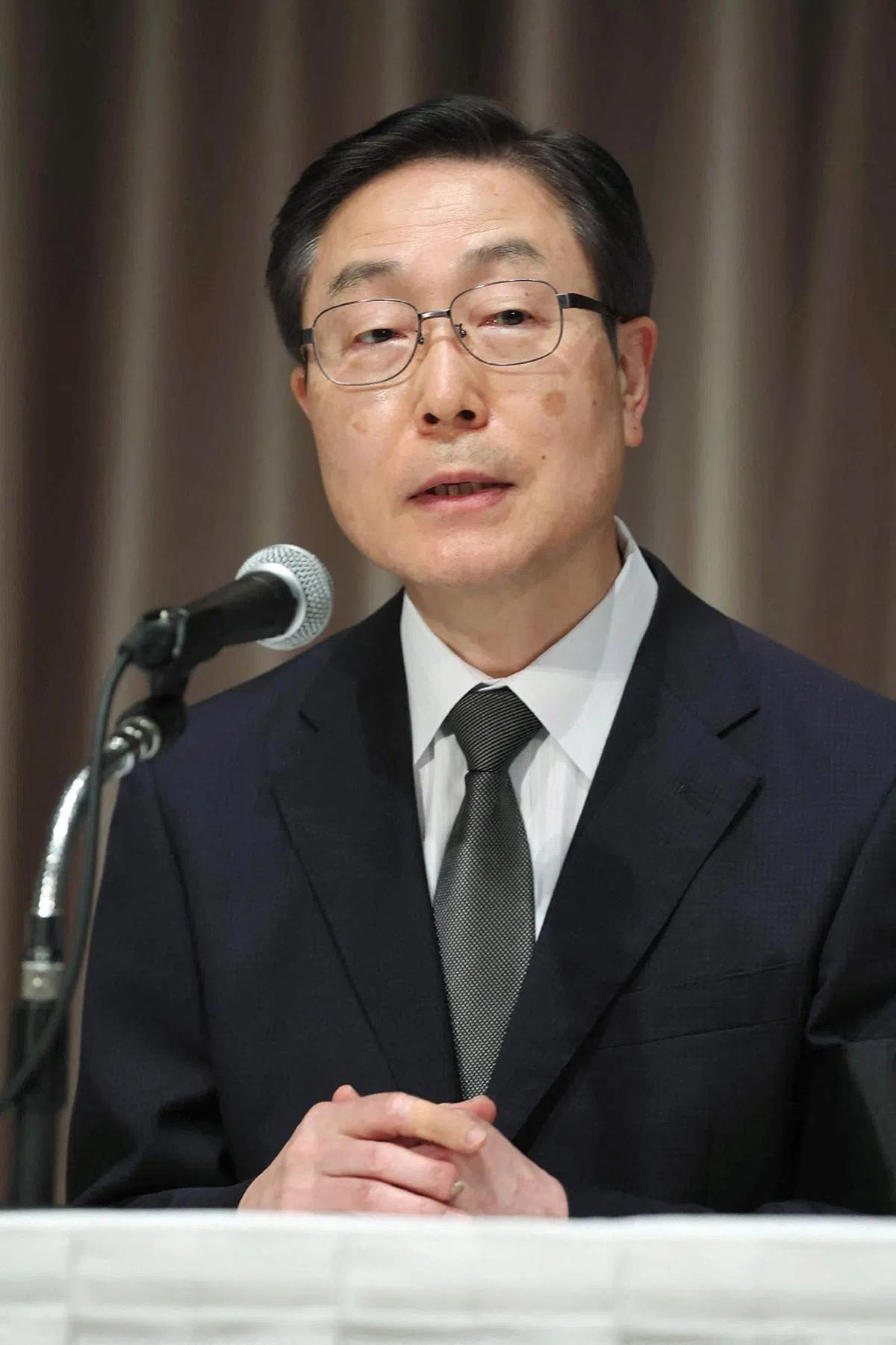 韩国统一教日本分支负责人田中富广。（法新社）