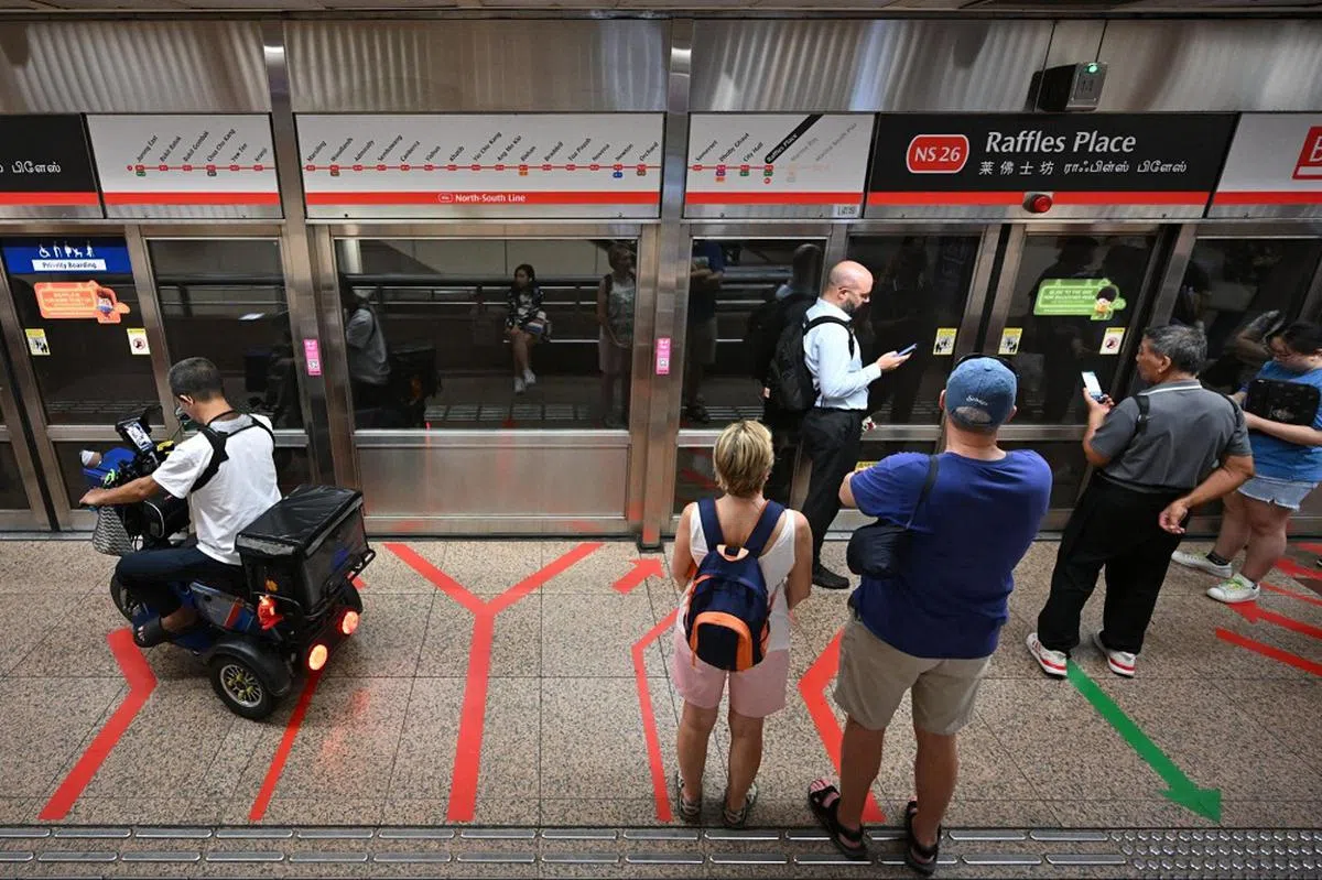 莱佛士坊地铁站。（海峡时报）