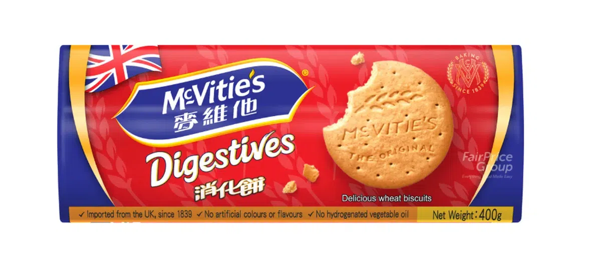 麦维他（McVities）消化饼干。（FairPrice Group网站）
