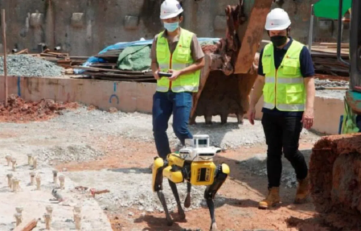 美国企业 Boston Dynamics 研发一款名为“Spot”的四脚机器人，是建筑工地的好帮手。（路透社）