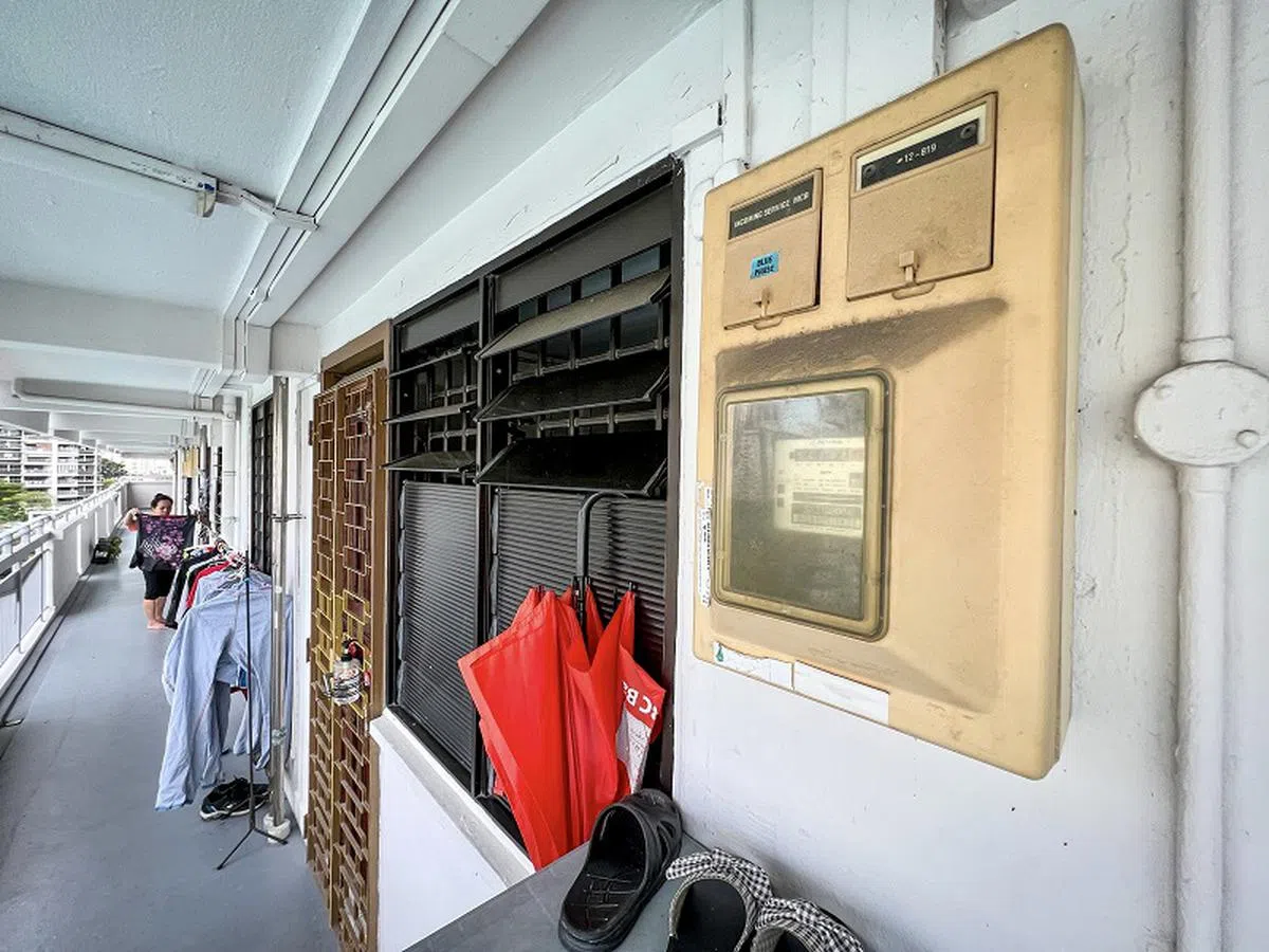 组屋电表箱。（联合早报）