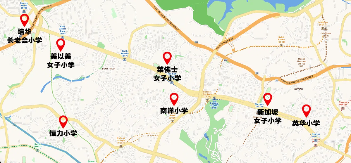 武吉知马与荷兰路一带的小学。（联合早报）