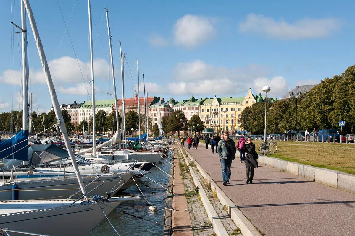 芬兰首都赫尔辛基生活节奏很舒适。（ALAMY）