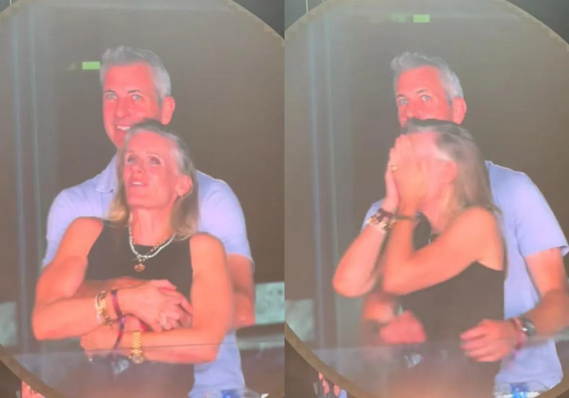 英国天团Coldplay的美国演唱会意外变成捉奸现场。（红蚂蚁制图）