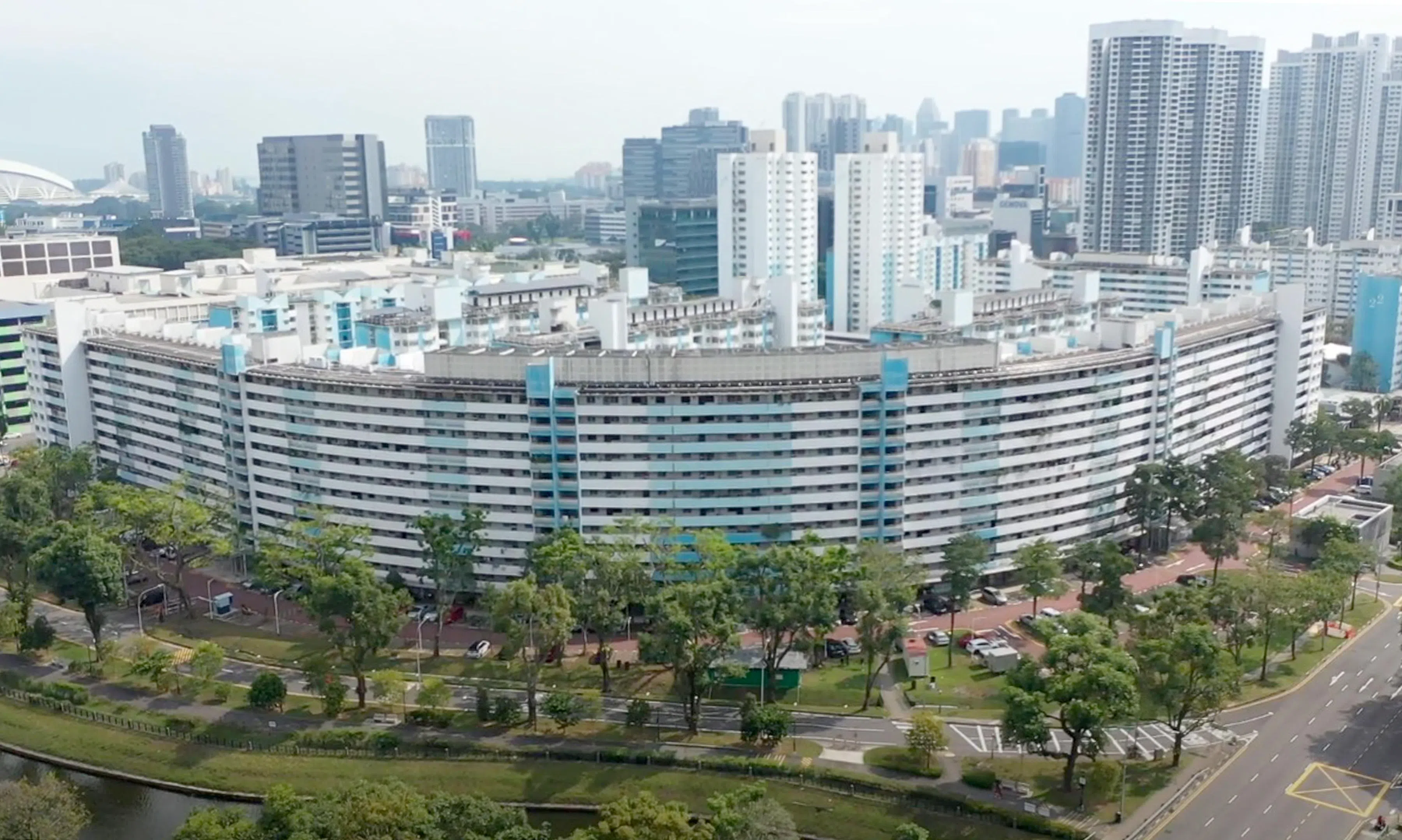 “见长不见高”是长形组屋的特色。