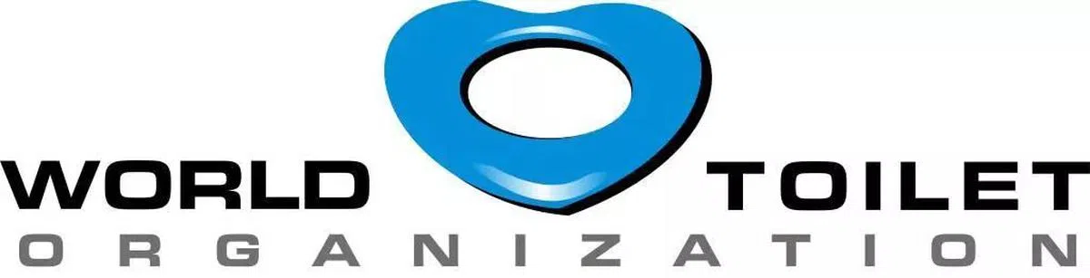  世界马桶组织的商标是蓝色的心形马桶盖。（WTO） 