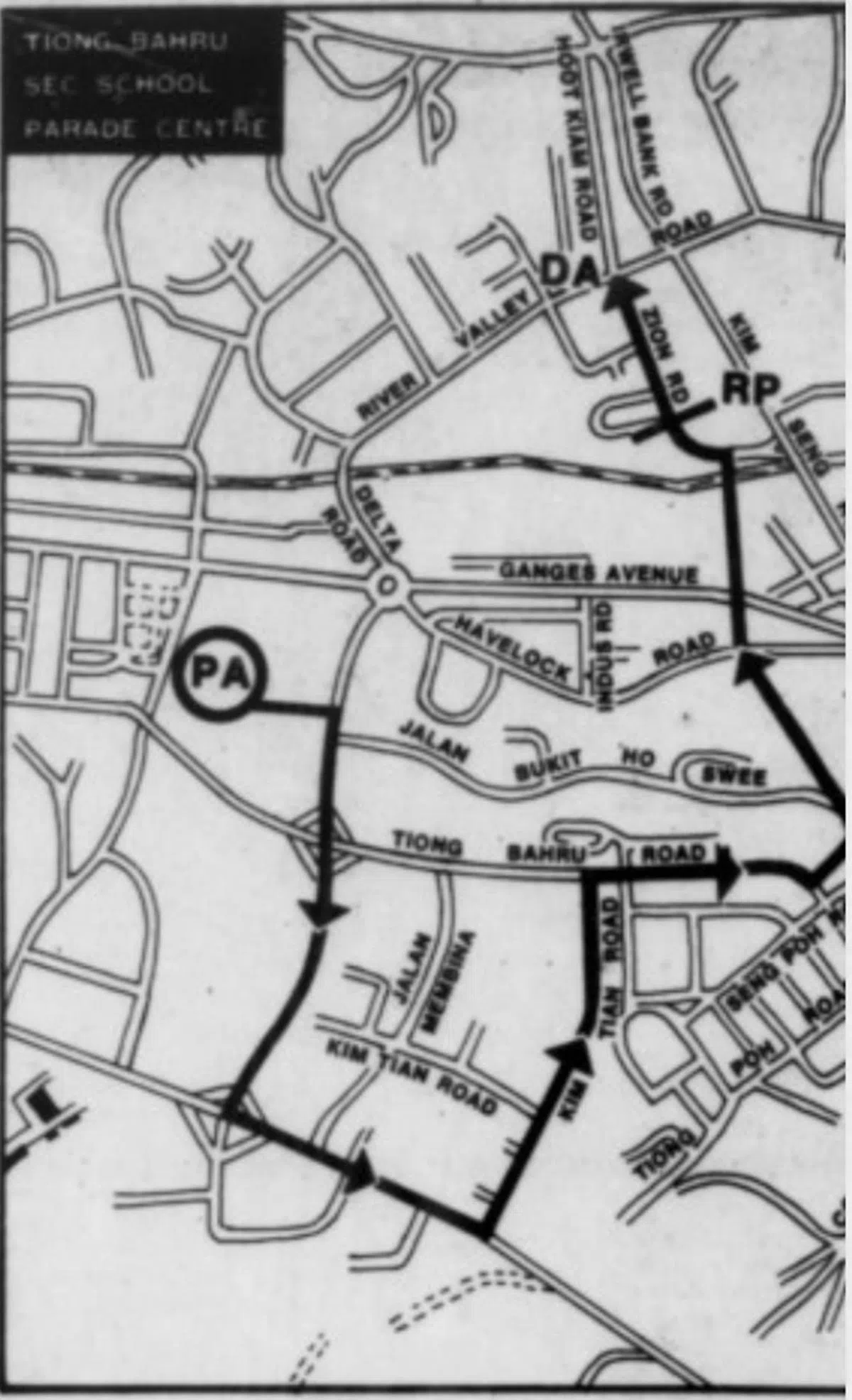 检阅队伍从立道中学检阅礼现场出发，到锡安路与里峇峇利路交界处解散。（NewspaperSG截图）