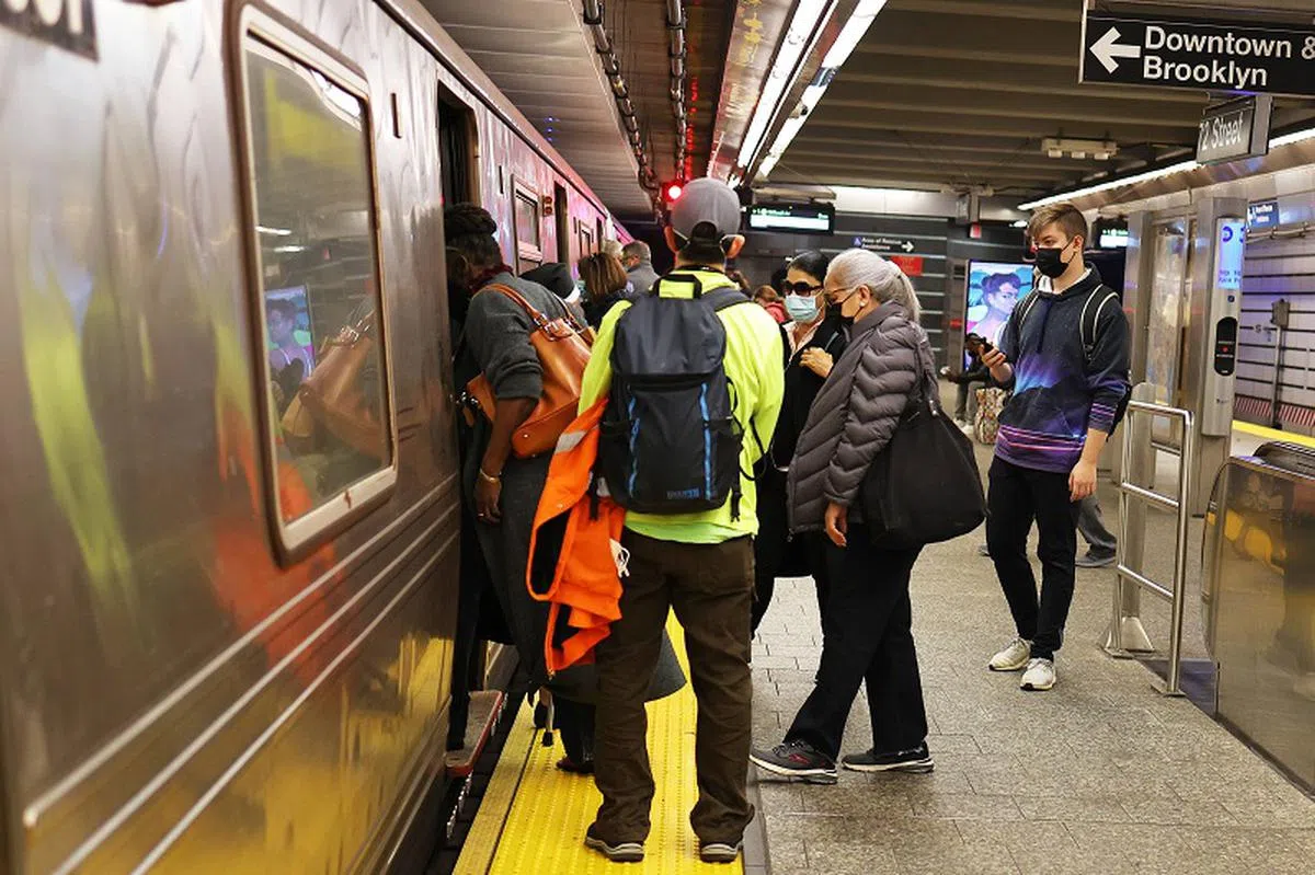 纽约市地铁。（法新社）