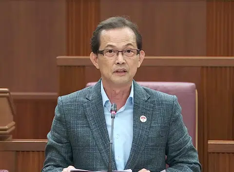 新加坡前进党非选区议员兼秘书长梁文辉。（国会直播视频截图）