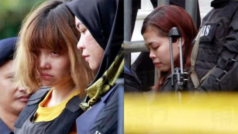  早前被捕的段氏香（左）和西蒂艾莎被指参与杀害金正男。（互联网）  