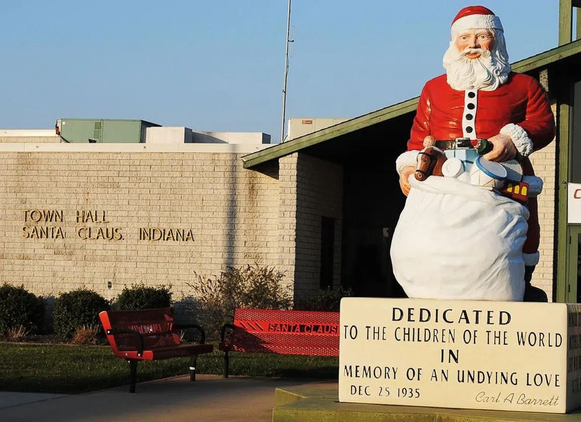 美国印第安纳州的圣诞老人镇（Santa Claus）。（Spencer County Visitors Bureau）