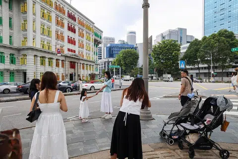 近几个月新加坡迎接的中国游客人数有复苏迹象。图为在社媒小红书上非常热门的打卡热点旧禧街警察局。（联合早报）