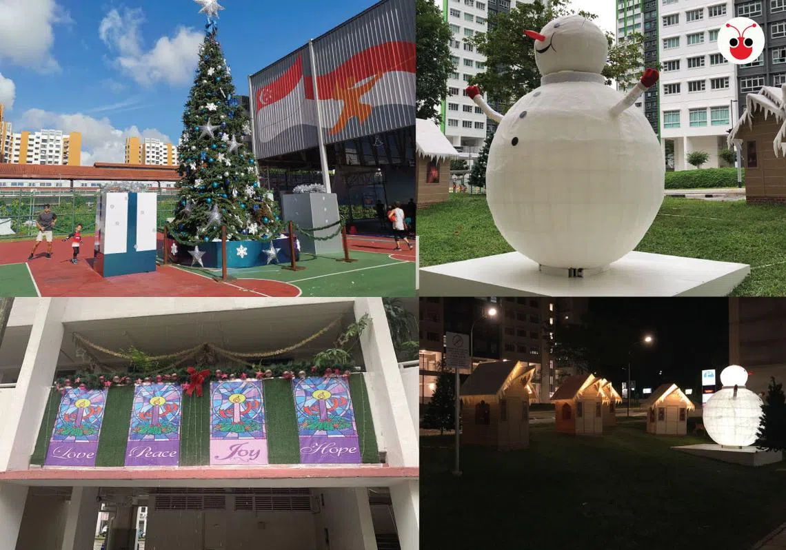 圣诞即将到来，这些小区的居民已经做好准备了。（陈姿潓制图）