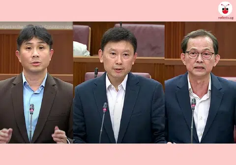 （左起）盛港集选区议员林志蔚、交通部长兼财政部第二部长徐芳达、非选区议员梁文辉。（红蚂蚁制图）