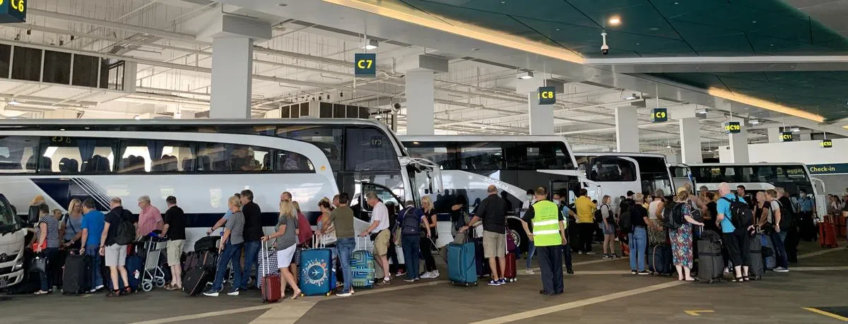  上午11点30分：已有超过400名乘客下船，分别乘坐20辆巴士离开。据了解，有些巴士将开往樟宜机场，有些则是将乘客载往下榻的酒店。（新明日报） 