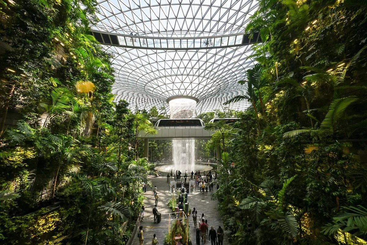 能说“世界最高的室内瀑布，就在我家附近”，应该只有新加坡东部居民吧？（海峡时报）