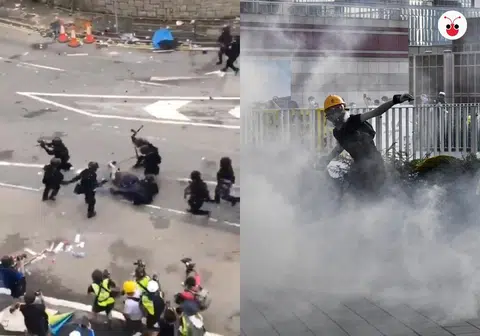 反送中风波以来，网络流传显示许多警方过度武力和示威者过激行为的视频和照片。（李国豪制图）