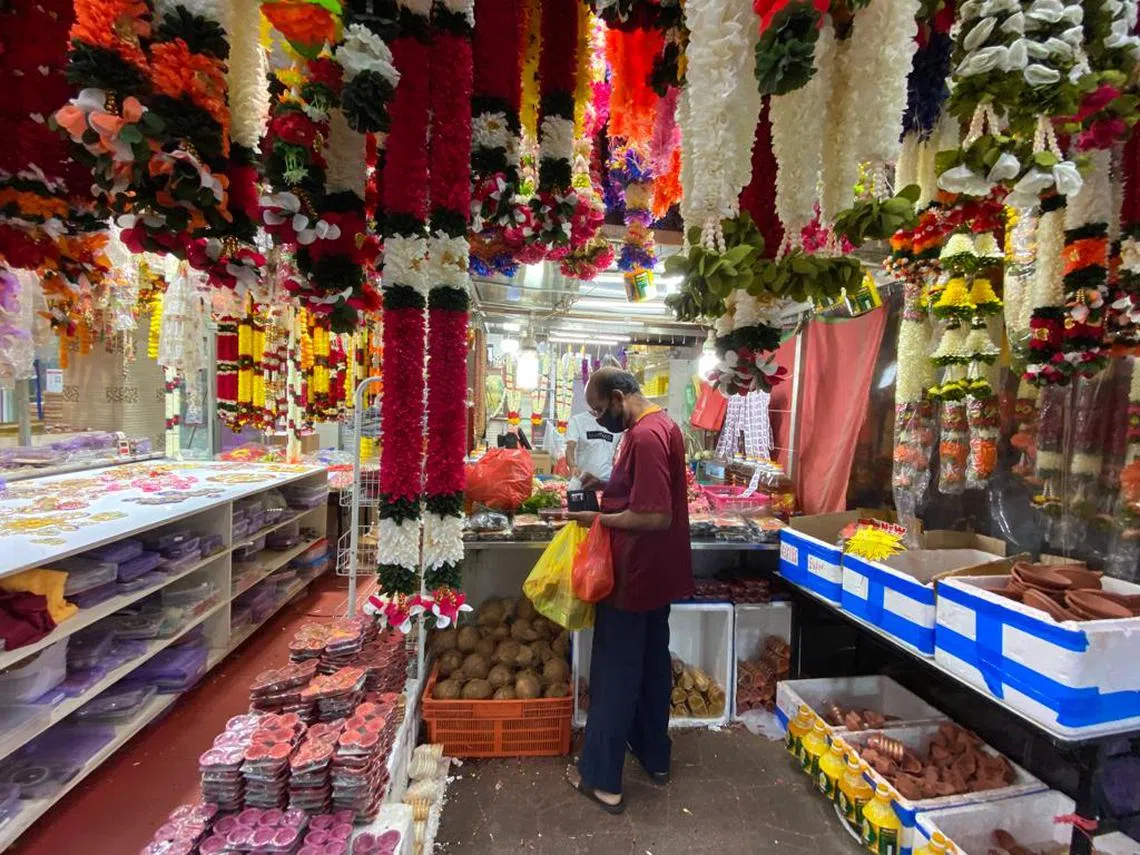 小印度的花摊。（叶孝忠摄）