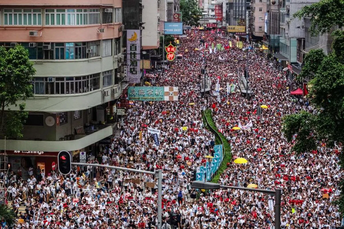 2019年爆发的“反修例运动”是香港回归以来最大型的公民抗命运动。（纽约时报）