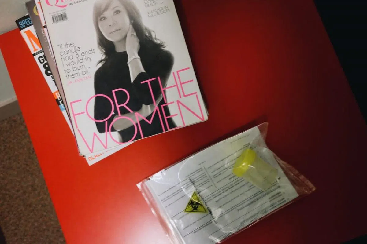  图为竹脚妇幼医院收集捐赠者精子的容器。（rice media) 