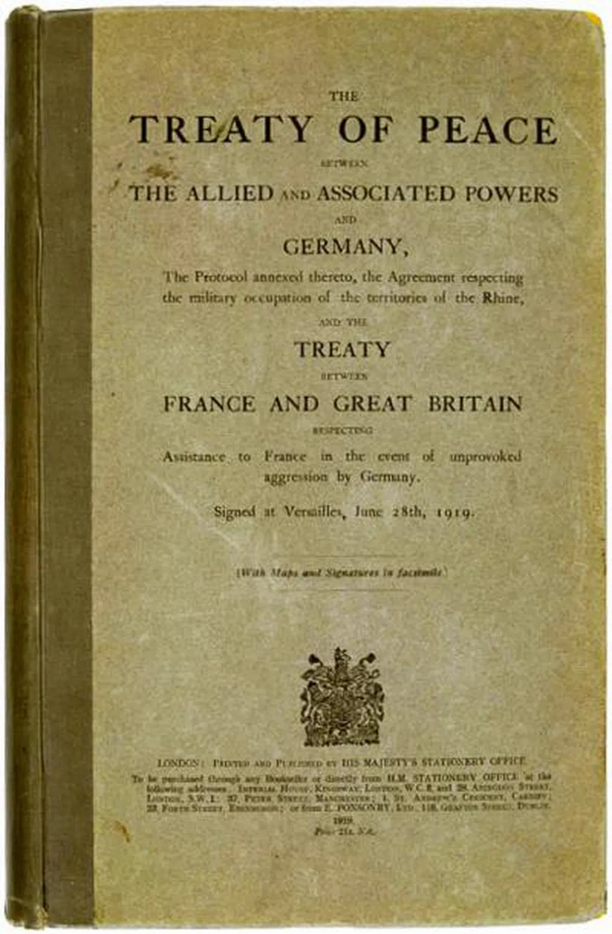  《凡尔赛条约》（Treaty of Versailles）。（互联网） 