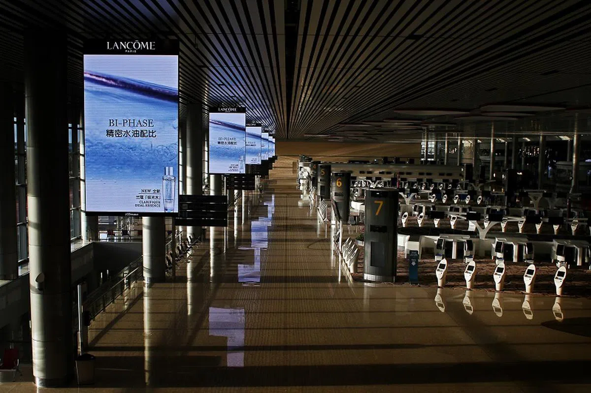 樟宜机场第四搭客大厦在2020年5月16日关闭，去年9月重开。（联合早报）
