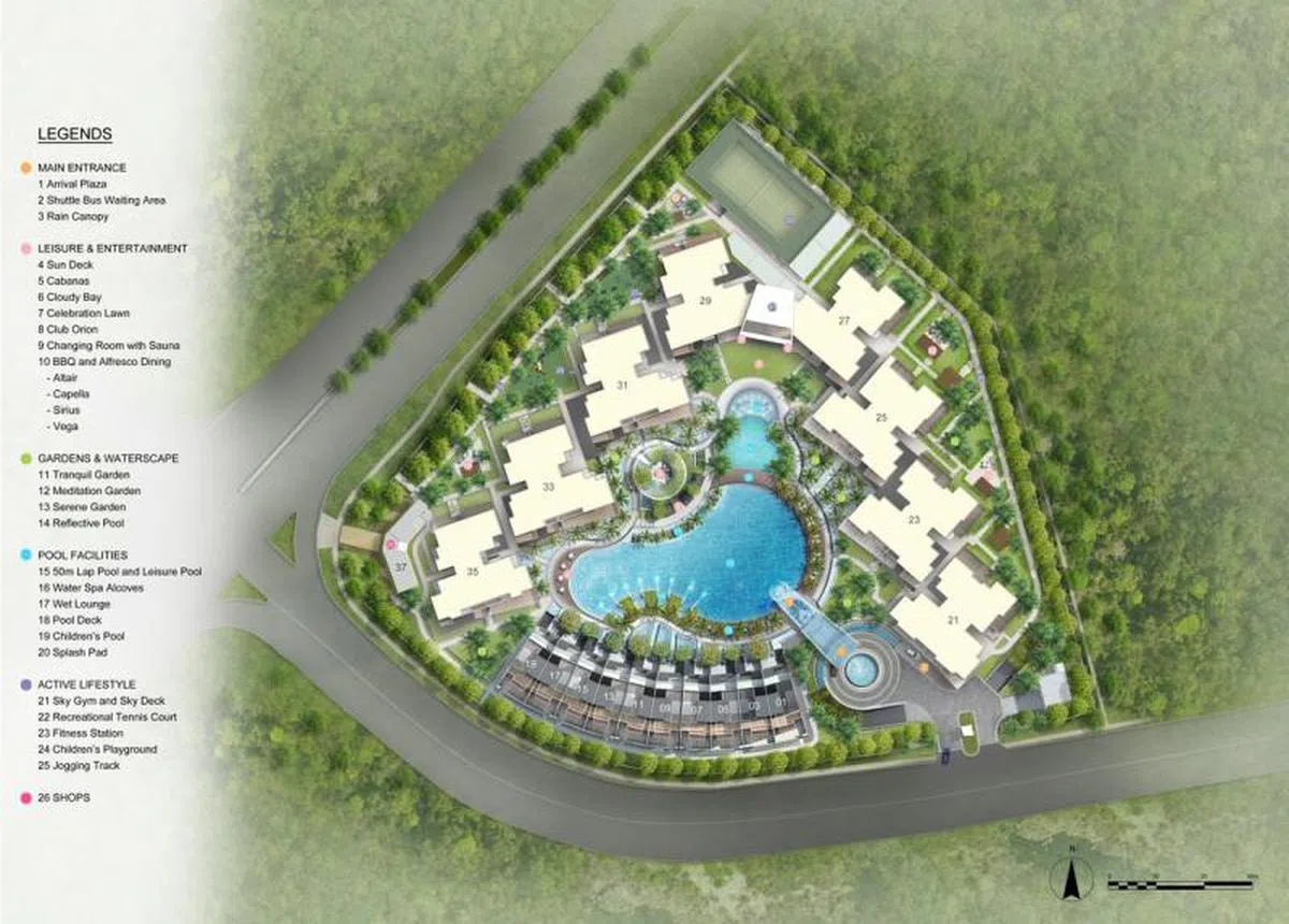 Skies Miltonia和垃圾槽其实隔着一条车道和网球场（22号）。（Skies Miltonia)