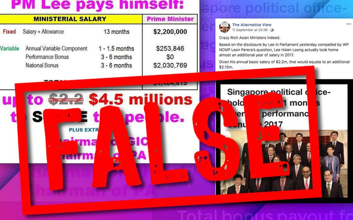  政府网站factually近日澄清李显龙总理去年的年薪是220万，而不是社交媒体上谣传的450万。（Gov.sg） 