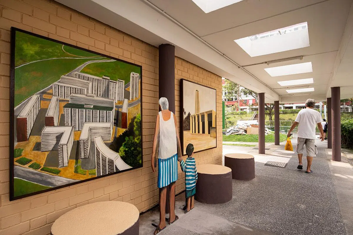 早发失智症通常在病发后期才被诊断，病情也往往比一般失智症加剧得更快。图为女皇镇史德林路的组屋区内绘制的其中一幅壁画，协助患有失智症的居民寻找回家的路。（联合早报）