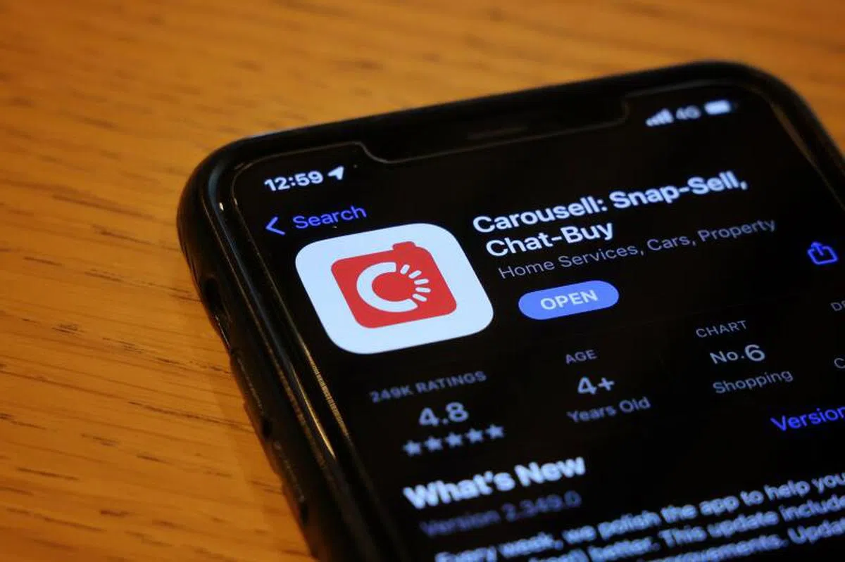 二手货买卖平台Carousell。（海峡时报）