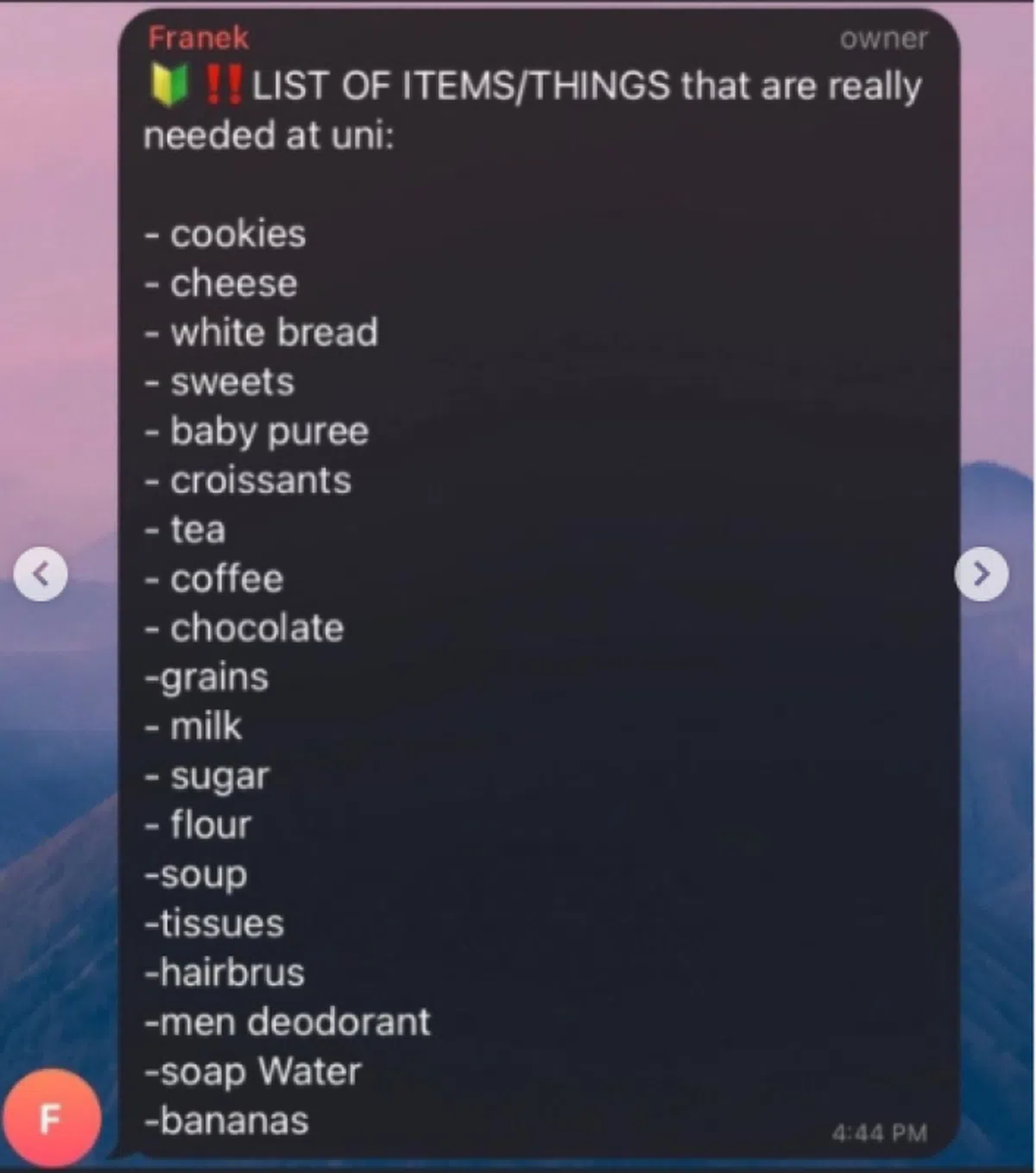 难民所需的必需品。（Christie Cheah的Instagram）
